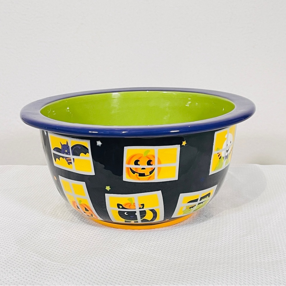 Halloween Themed Large Ceramic Candy Bowl Trick or Treat Dish